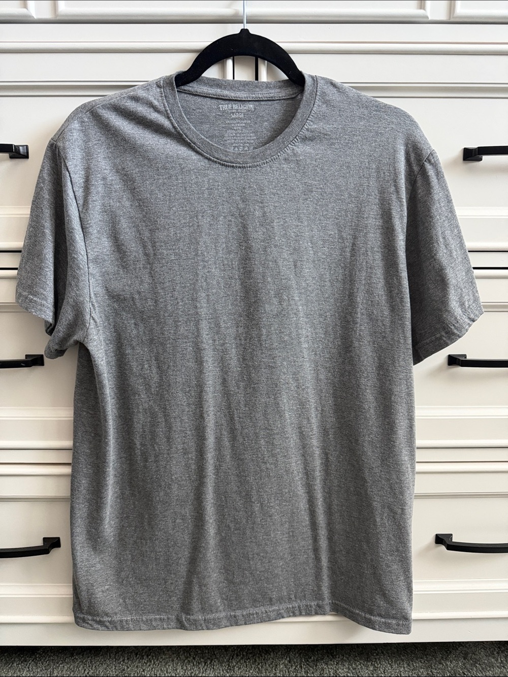 True Religion Men's Crew Neck Tee in Heather Gray